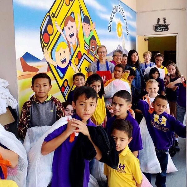 Students visiting Operation School Bell