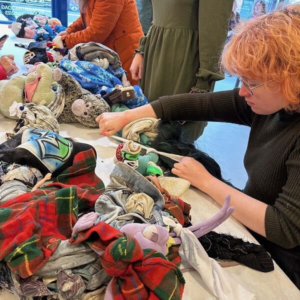 La Trenza workshop at The Garden of Reflection Gallery in Derry, Northern Ireland invited by the Free Derry Museum during the Bloody Sunday Anniversary 