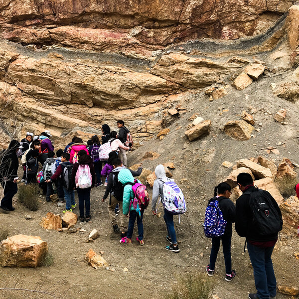 Students joining us on a guided tour of the Dinotrack park. Help support the development to increase accessibility and frequency of guided STEAM experiential learning tours and hikes. 