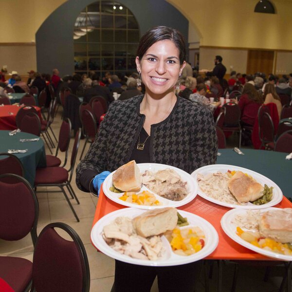 Nov 2017 Seniors Lauren serving food