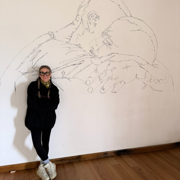 Mabel Weber painted a mural in Sicily Italy Museum for Radical She Art Residency by Farm Cultural Park