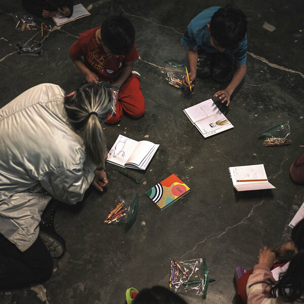 Sharing our work with kids from migrant shelters in Ciudad Juarez