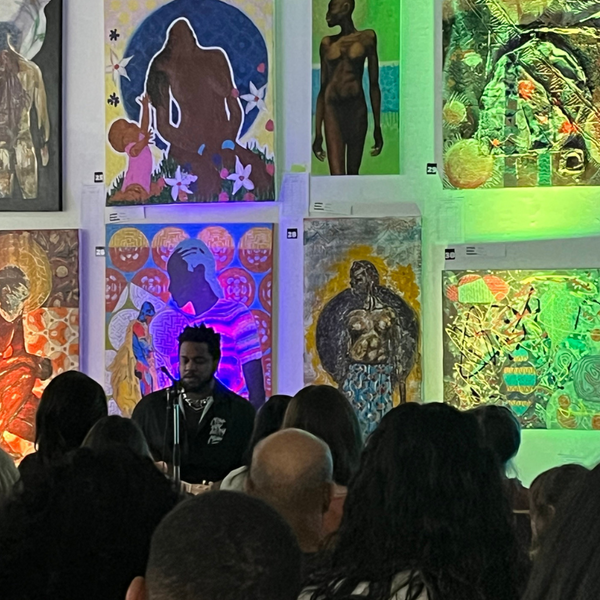Visitors enjoying a free concert held by Maxxwrld in the 2nd annual El Paso Black Arts Association, Silent Black Art Auction Fundraiser and All Black Affair 
