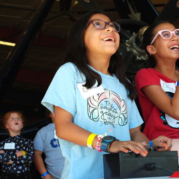Children created their own DIY rockets and launched them in the air at the War Eagles Museum
